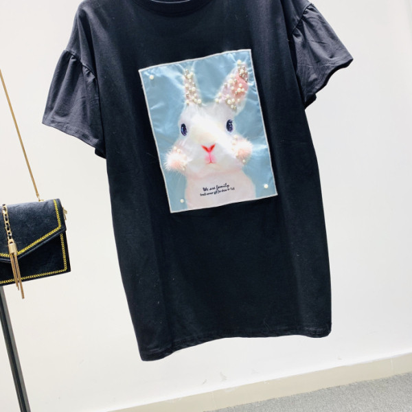 Tricou dama model nou cu maneca scurta si imprimeu