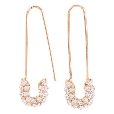 Sieviešu auskari piespraudītes formā - četri modeļi