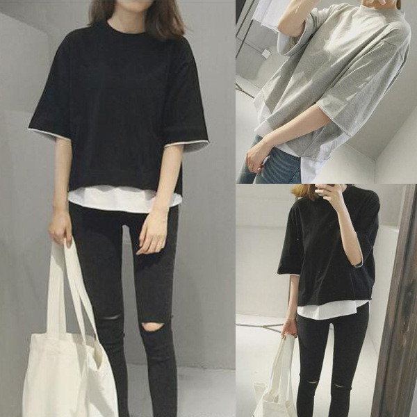 Sieviešu ikdienas blūze ar ovālu kakla izgriezumu - plats modelis