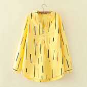 Ikdienas sieviešu krekls ar garām piedurknēm un pogām