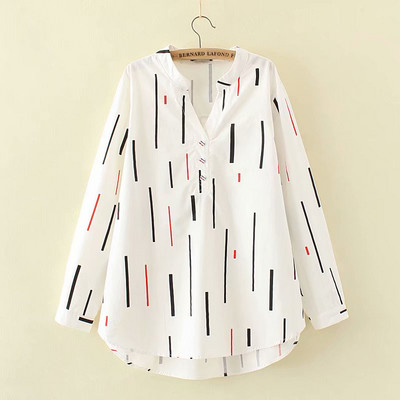 Ikdienas sieviešu krekls ar garām piedurknēm un pogām