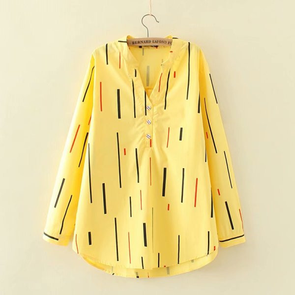 Ikdienas sieviešu krekls ar garām piedurknēm un pogām