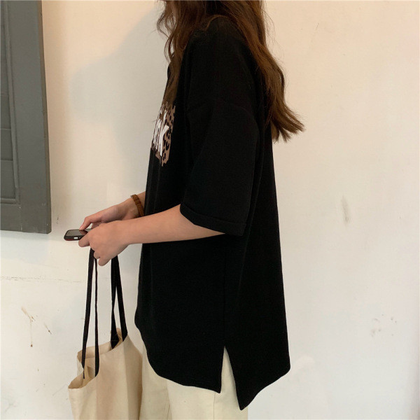 Bluză casual de damă cu imprimeu și mâneci scurte