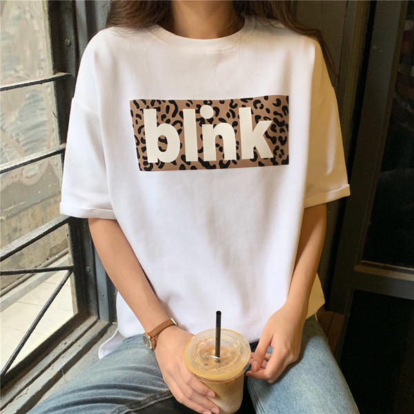 Bluză casual de damă cu imprimeu și mâneci scurte