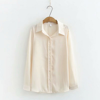 Modern széles női ing, hosszú ujjal és klasszikus gallérral