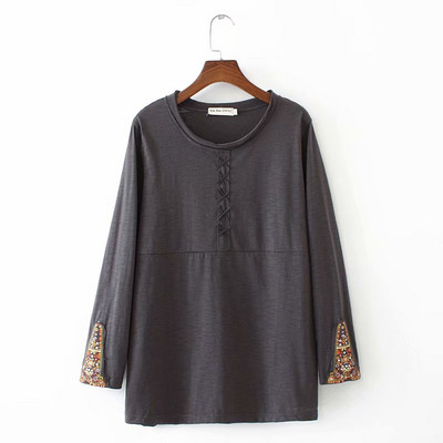 Lezser női blúz hosszú ujjal és ovális nyakkivágással