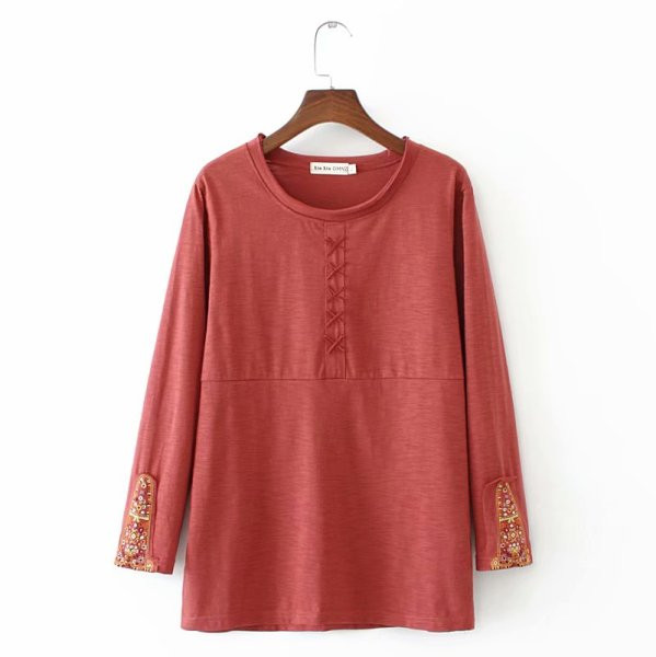 Lezser női blúz hosszú ujjal és ovális nyakkivágással