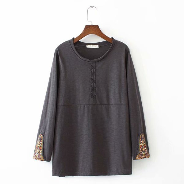 Lezser női blúz hosszú ujjal és ovális nyakkivágással