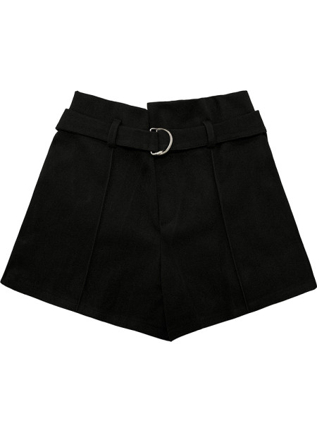 Pantaloni scurti eleganti de dama model larg cu talie inalta si curea