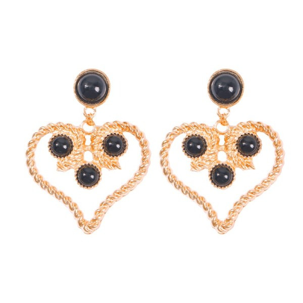 Szív alakú arany női fülbevaló