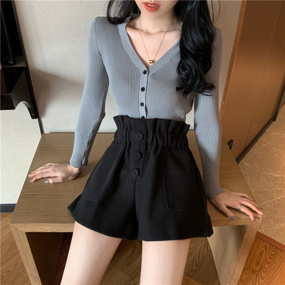 Ежедневни къси дамски панталони с еластична талия и джобове