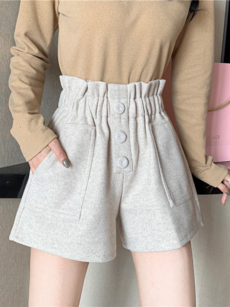 Ежедневни къси дамски панталони с еластична талия и джобове