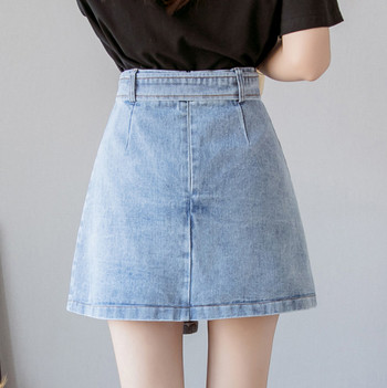 Új modell rövid női farmerszoknya övvel és cipzárral