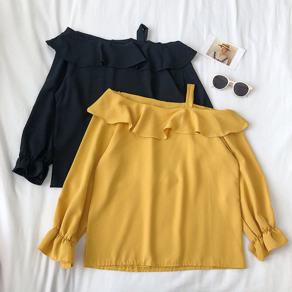 Šiuolaikinė moteriška palaidinė su petnešėlėmis ir 7/8 rankovėmis