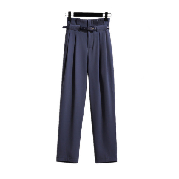 Jauns stilīgu sieviešu bikšu modelis ar augstu vidukli un jostu