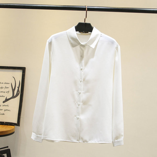 Cămașă modernă de damă cu mâneci lungi și guler clasic
