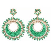 Kerek női fülbevaló kis gyöngyökkel és kövekkel