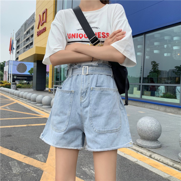 Széles farmer rövidnadrág magas derékkal és 5XL méretig