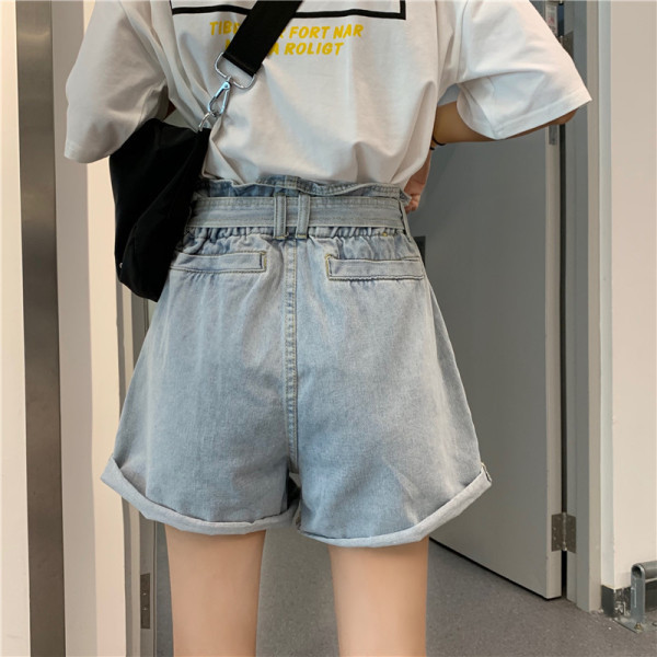 Széles farmer rövidnadrág magas derékkal és 5XL méretig