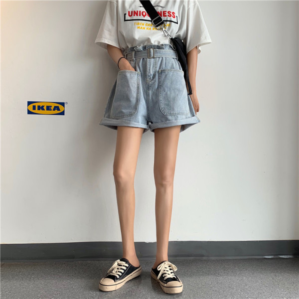 Széles farmer rövidnadrág magas derékkal és 5XL méretig