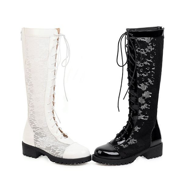 Tavaszi-őszi csizma új modellje ökobőrből és csipkéből