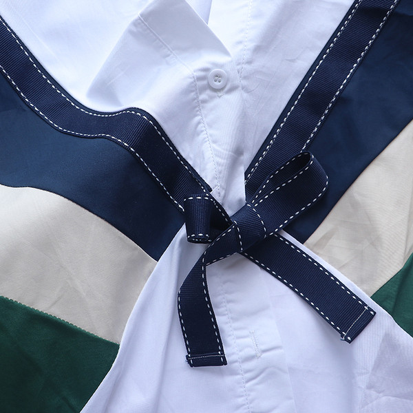 Aktuāls sieviešu krekls ar klasisku apkakli un lentīti