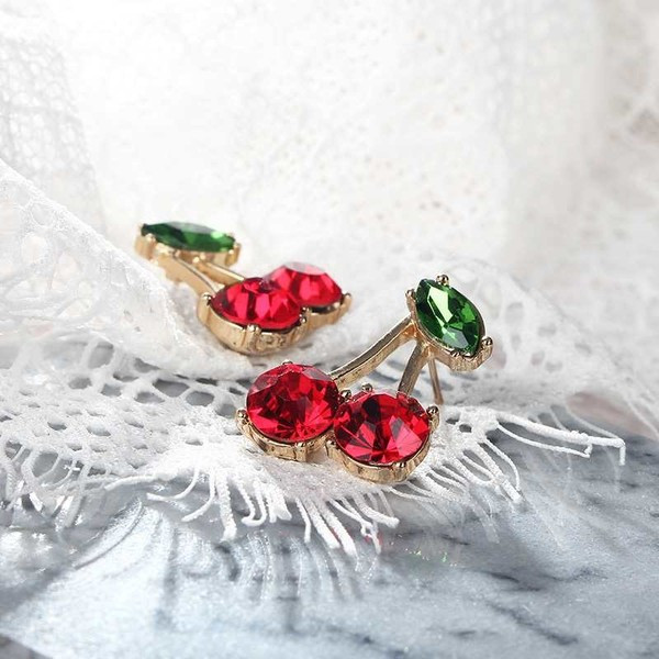 Cseresznye alakú női fülbevaló