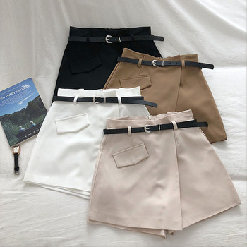 Aktuális női szoknya-nadrág övvel, magas derékkal