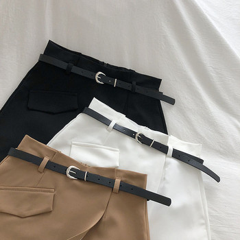 Aktuális női szoknya-nadrág övvel, magas derékkal