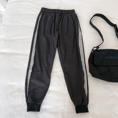 Pantaloni casual dama cu margini si talie elastica