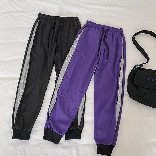 Pantaloni casual dama cu margini si talie elastica