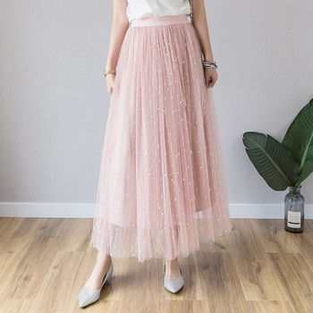 Modern női szoknya tüll és gyöngyökkel - A-vonal
