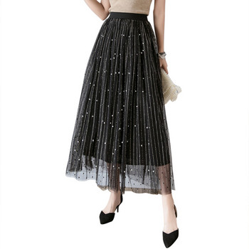 Modern női szoknya tüll és gyöngyökkel - A-vonal