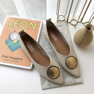 Pantofi casual de dama din piele cu talpa plate