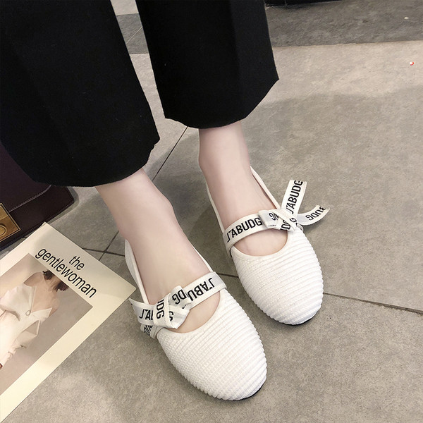 Pantofi casual dama de primavara cu talpa plata si inscriptionare