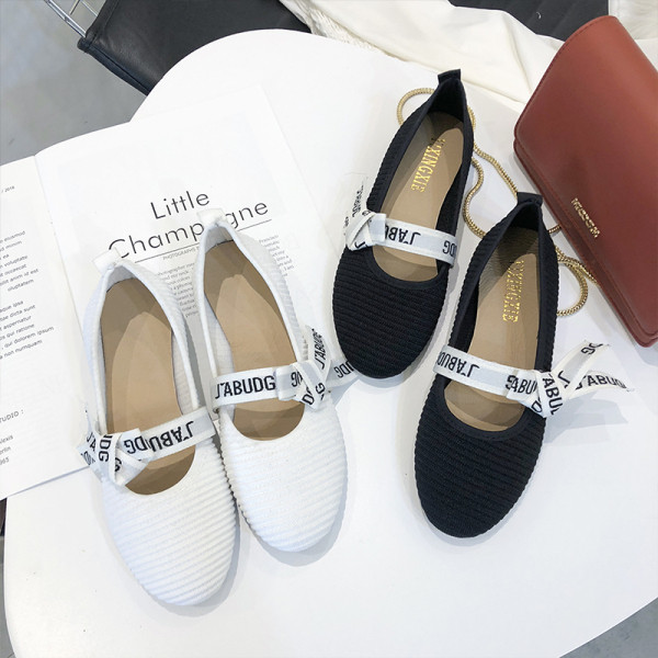 Pantofi casual dama de primavara cu talpa plata si inscriptionare