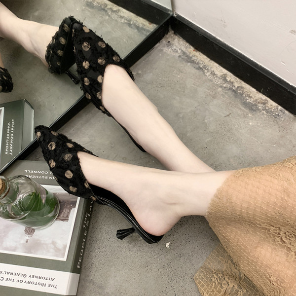 Papuci formali de dama model ascutit cu toc subtire