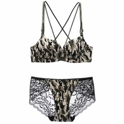 Stilīgs divdaļīgs apakšveļas komplekts ar mežģīnēm un aizdari priekšpusē