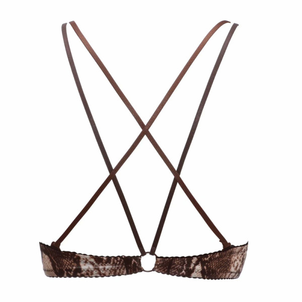 Stilīgs divdaļīgs apakšveļas komplekts ar mežģīnēm un aizdari priekšpusē