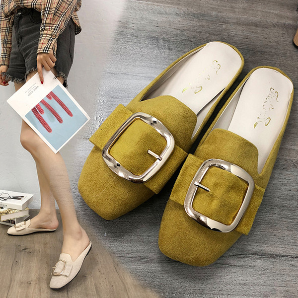 Sieviešu ikdienas čības ar sprādzi - izgatavotas no eko zamšādas