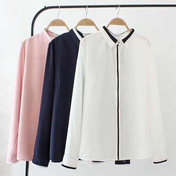 Camasa moderna de dama model simplu cu guler clasic si maneci lungi