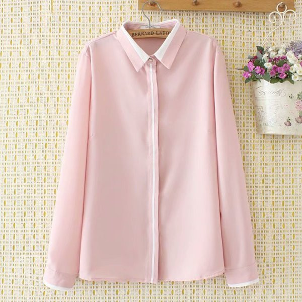 Camasa moderna de dama model simplu cu guler clasic si maneci lungi