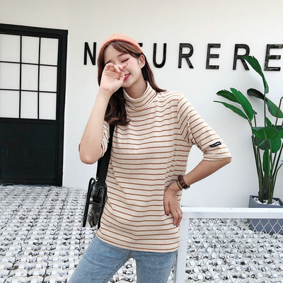 Moteriška pavasario-rudens palaidinė trumpomis rankovėmis ir polo apykakle