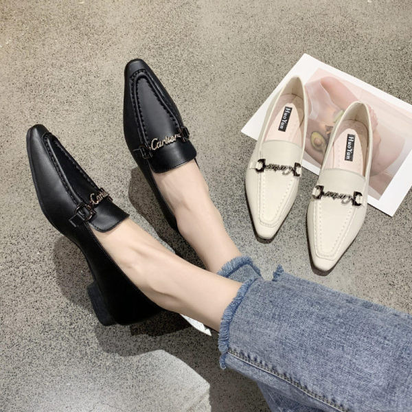 Mocasini de dama din piele ecologica cu element metalic