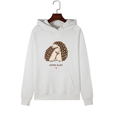 Női alkalmi pulóver kapucnival, rátéttel és hosszú ujjal