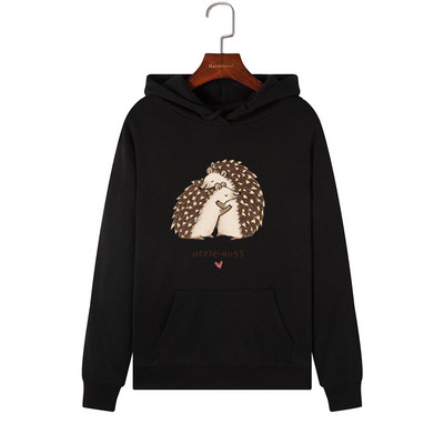 Női alkalmi pulóver kapucnival, rátéttel és hosszú ujjal