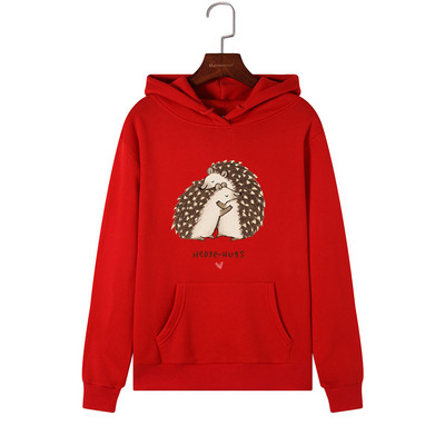 Női alkalmi pulóver kapucnival, rátéttel és hosszú ujjal