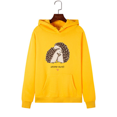 Női alkalmi pulóver kapucnival, rátéttel és hosszú ujjal