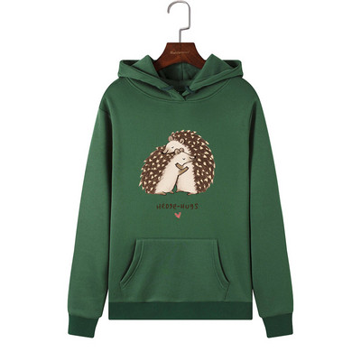 Női alkalmi pulóver kapucnival, rátéttel és hosszú ujjal