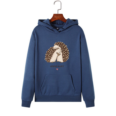 Női alkalmi pulóver kapucnival, rátéttel és hosszú ujjal